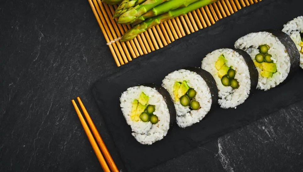 resep asparagus sushi