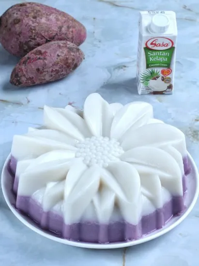 cara membuat puding ubi ungu